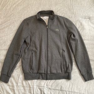 Mint grey full-zip Lacoste sweater